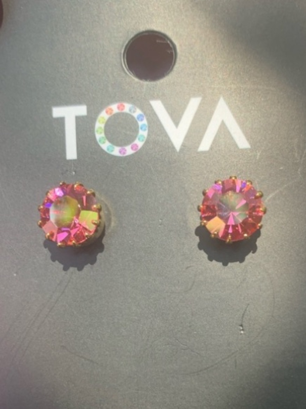 NWT TOVA CHRISLEY STUDS GOLD/ROSE CHAMPAGNE - Picture 16 of 16